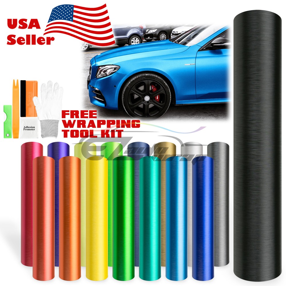 Brushed Aluminum Metal Steel Car Vinyl Wrap Sticker Decal Film Peel and Stick