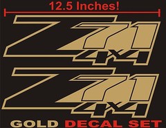Z71 4×4 Truck Bed Decals, Gold Metallic (Set) for Chevrolet Silverado