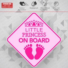 Cute Little Princess On Board Sticker Decal Kid Baby In Car Van Window Decorate