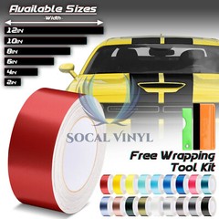 Matte Metallic Satin Pearl Racing Stripes Vinyl Wrap Rally Sticker 25/50 Feet