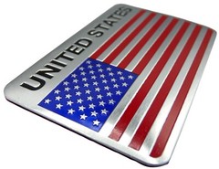 ALUMINUM United States US Flag Decal Sticker Car, Motorcycle, Patriotic
