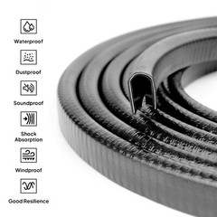 Car Door Edge Guard U Shape Edge Trim Rubber Steel Seal Anti-Collision Protector