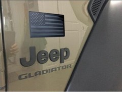5″x 3″ American Black Metal Flag Fender Emblem Sticker Forward & Reverse Set