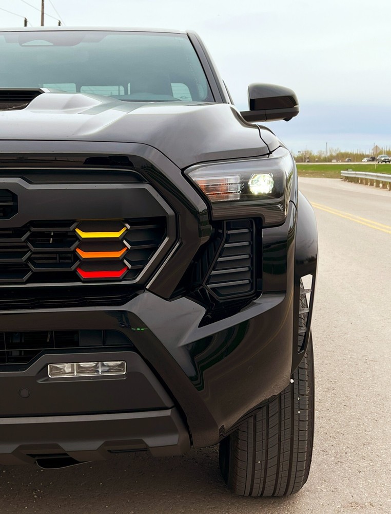 2024 Tacoma Heritage Grille Inserts | Yellow Orange Red 3 Stripe Vinyl Overlays