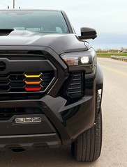 2024 Tacoma Heritage Grille Inserts | Yellow Orange Red 3 Stripe Vinyl Overlays