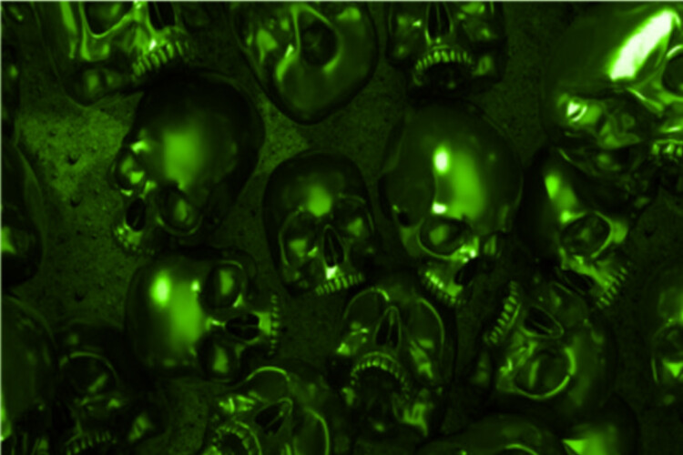 Green 3D Skulls Pile 24×36 Graphic Car Wrap Decal Vinyl Bike Scooter Motorcycle