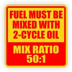 10-pack – 50:1 Mix Ratio Vinyl Stickers Decals | 2-Cycle Oil Fuel Mixed Gas Oil