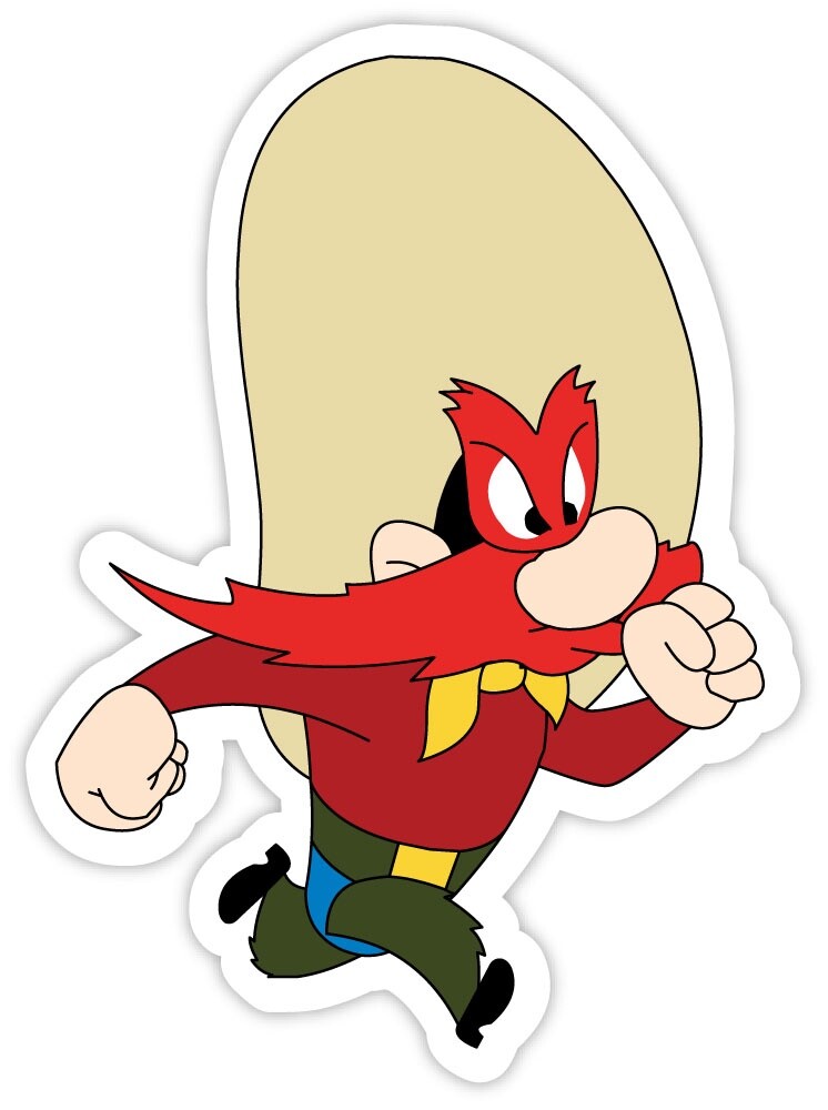 Yosemite Sam running sticker decal 4″ x 5″