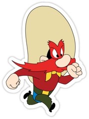 Yosemite Sam running sticker decal 4″ x 5″