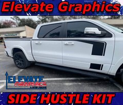 For Ram 1500 Stripes Side Hustle 3m Vinyl Graphics Decals Stickers 2019-2024