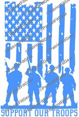 Support Our Troops,Military,Flag,Navy,Army,USAF,USCG,Sticker,Vinyl Decal