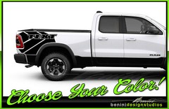 Bedside Stripe Graphics Decal Kit 1 Fits 2009 2019 2021 Ram 1500 2500 Rebel TRX