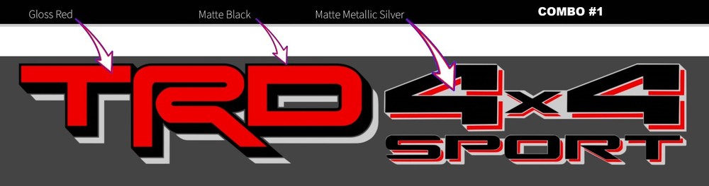 TRD 4X4 SPORT New Style 2024+ Bed Decals Stickers, Fits Toyota Tacoma, Tundra