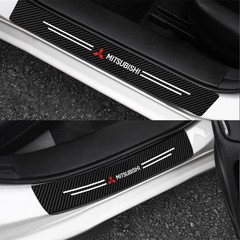 Door Threshold Protector Stickers Carbon Fiber Self-Adhesive Car Trim 4Pcs