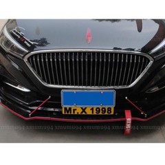 Adjustable Red Car Front Bumper Lip Splitter Strut Rod Tie Support Bars Spoiler