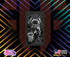 FRENCHIE DOG , CAR,DECAL,LAPTOP,WALL,ETC LAMINATED 6 YEARS RESS+FREE GIFT