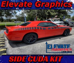 For Dodge Challenger Side Cuda Stripes 3M Graphics Vinyl Decals Years 2011-2023