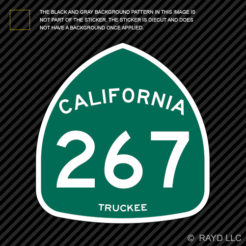 California Highway 267 Truckee Sticker Die Cut Decal hwy