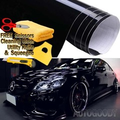 360″ x 60″ Gloss Black Vinyl Film Wrap Sticker Decal Air Bubble Free 30ft x 5ft