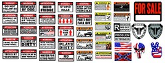 RC 1/10 Scale Warning Decal Stickers Axial Crawler Graphic Garage 1.9 2.2 RC Set