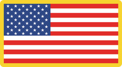 USA American Flag Sticker Decal Waterproof UV Resist Vinyl Yellow Border 1.5-25″