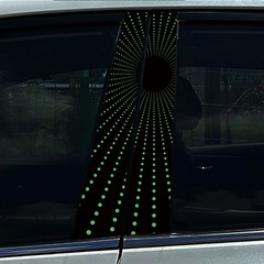 2x Black Funny Creative Car Center Pillar Sticker Auto B Pillar Protective Film