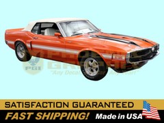 1969 1970 Mustang Shelby GT500 MidBody Reflectve Decal Stripe KitShelby Licensed