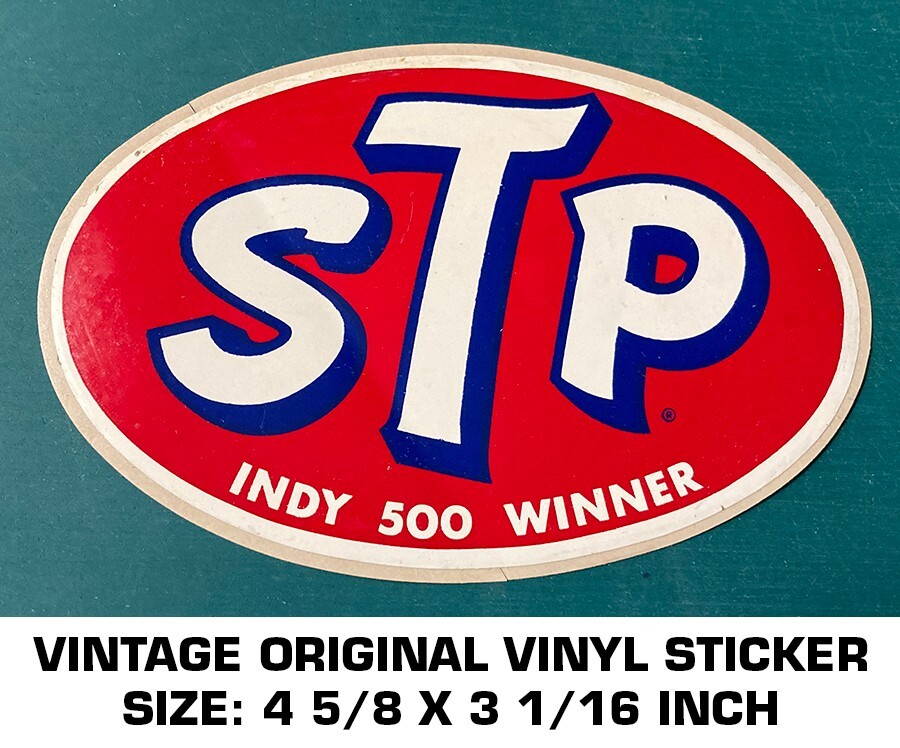 STP INDY 500 WINER VINTAGE ORIGINAL VINYL DECAL STICKER – RACING – OIL