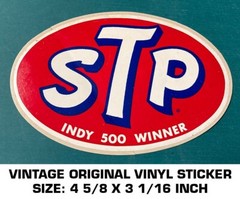 STP INDY 500 WINER VINTAGE ORIGINAL VINYL DECAL STICKER – RACING – OIL