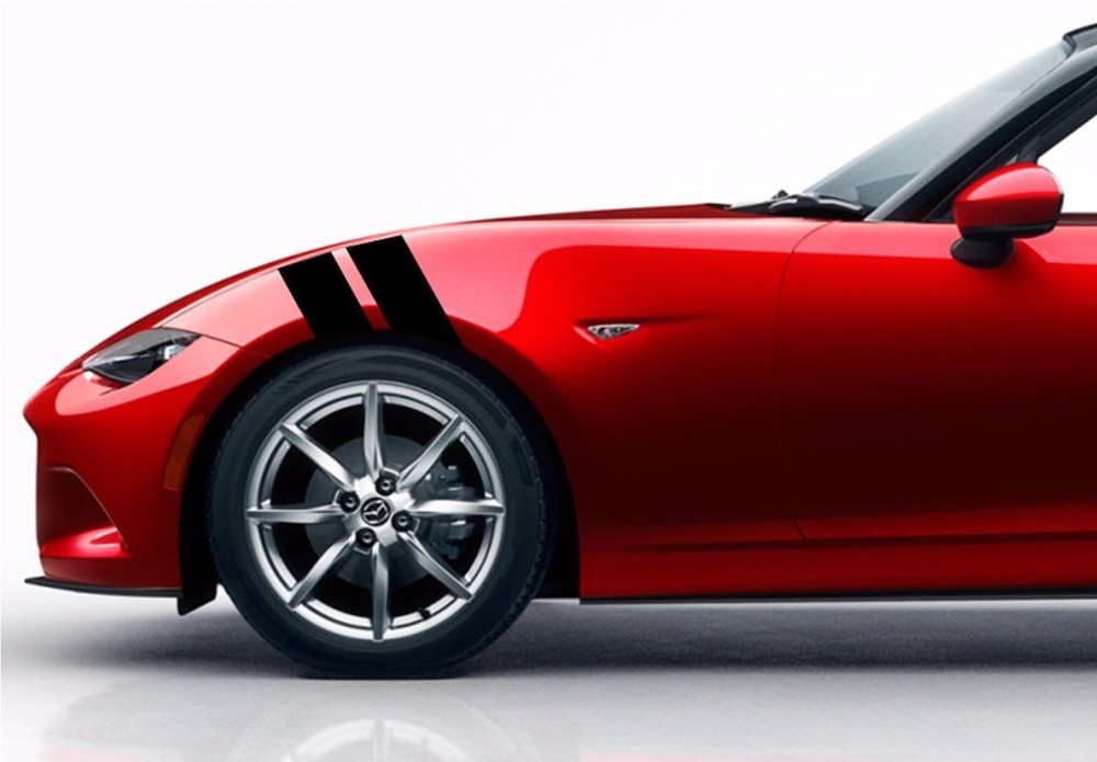 NEW 4″ Fender Hash Bar vinyl Sport RACING STRIPES Decals (Fits Mazda MIATA MX-5)