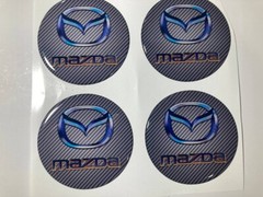 4 x Mazda silicone emblem sticker for hubcaps hub cap epoxy resin logo