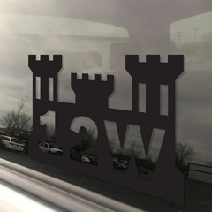Army MOS 12W Carpentry Masonry Specialist Engineer Castle Military Decal 3″ x 5″