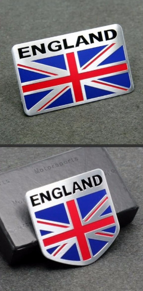 ALUMINUM UK England Flag Emblem Sticker 3D Decal COMBO PACK For Auto, Car, Truck