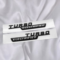 Chrome Black Fender Side TURBO ELECTRIFIED Trunk Letters Emblems Badges