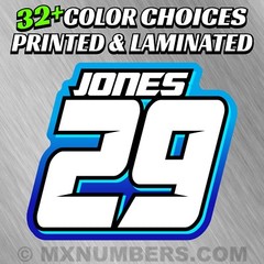 MX Number Name Plate Decal Sticker 4 COLOR ATV SX Dirt Bike Kart Motorcycle Race