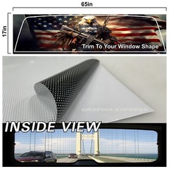 Truck Back Window Graphics American Flag Eagle (P546) See Through Rear Decal