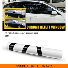 1-10Set Chrome Delete Window Molding Sticker For Infiniti G35/37 Q40 07-15 Black