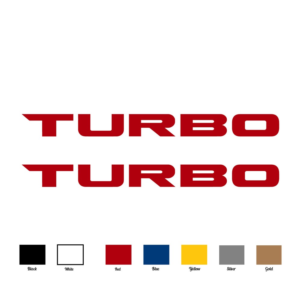 2pcs TURBO Decal Vinyl Sticker Emblem for 2016+ Honda Civic CDM Rear Window