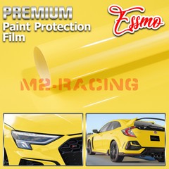 2pcs 4″x8″ Sample PPF Paint Protection Gloss Lemon Yellow Invisible Scratch Free