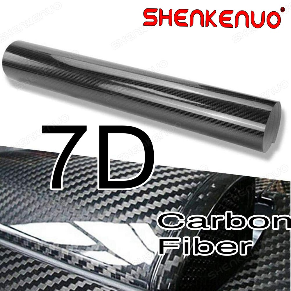 7D Glossy Carbon Fiber Vinyl Film Car Interior Wrap Stickers Auto Accessories A+