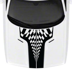 Fits 2008 -14 Challenger Race Checkered Hood Vinyl Decal Graphic 09 10 11 12 13