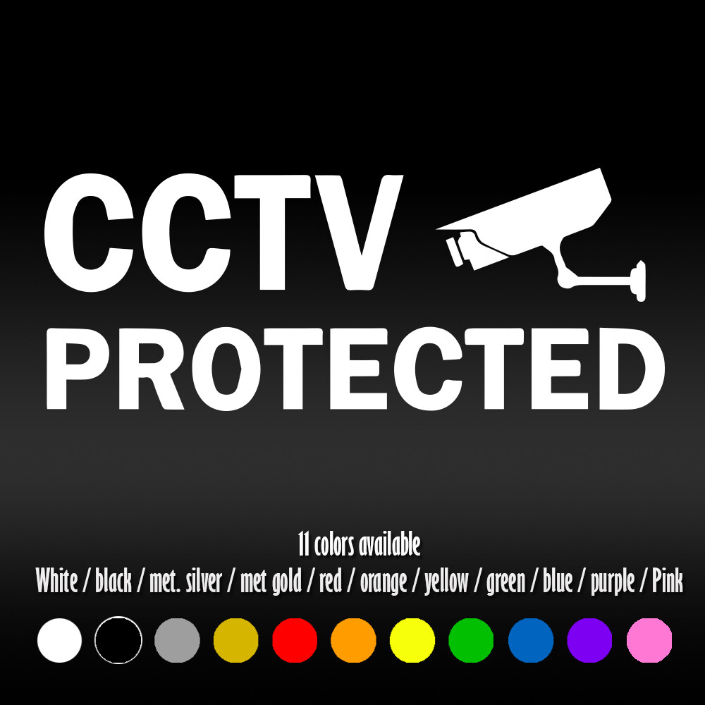 8″ CCTV Protected camera Warning Laptop Bumper Car Window Diecut Vinyl Decal