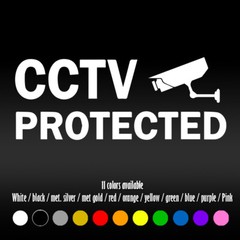 8″ CCTV Protected camera Warning Laptop Bumper Car Window Diecut Vinyl Decal