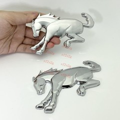 2pcs Silver for 2020-2022 Rear 3D Bucking Horse Tailgate 3D New Ornaments