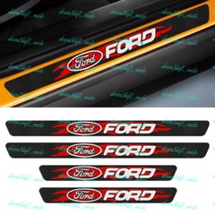 4PCS Carbon Fiber Car Door Scuff Sill Cover Panel Step Protector For Ford New