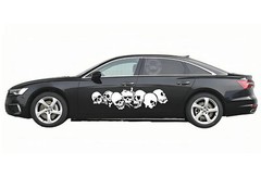 2 PCS Graphics Skull Head Vinyl Sticker Universal Car Models Side Door Decals