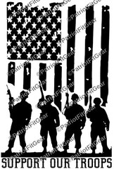 Support Our Troops,Military,Flag,Navy,Army,USAF,USCG,Sticker,Vinyl Decal