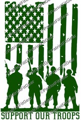 Support Our Troops,Military,Flag,Navy,Army,USAF,USCG,Sticker,Vinyl Decal