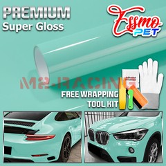 PET Super Gloss Sagano Green Vehicle Vinyl Wrap Decal Sheet Film Like Paint