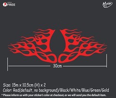 Fire Flame Hoon Drift Sticker Decal-Reflective/Metallic Color Motor Car Laptop R